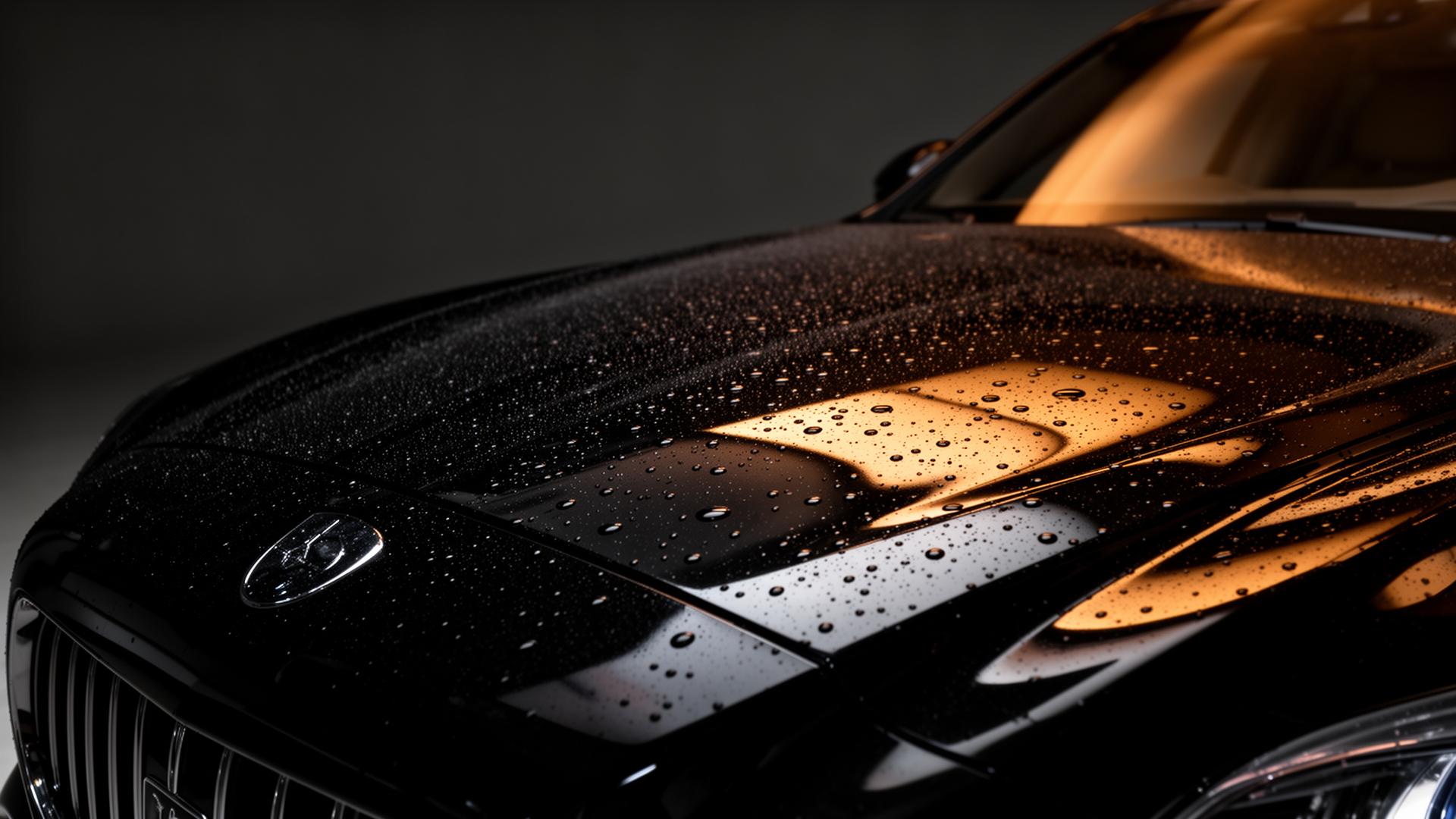 Glossy detailed black car